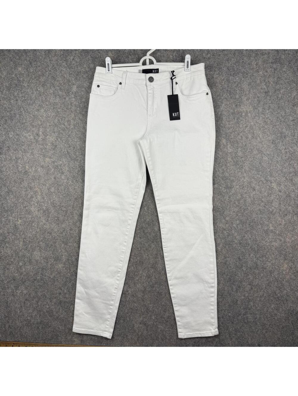 Kut Diana Skinny White Denim Jeans Women Size 6 30” NWT Stretch 446